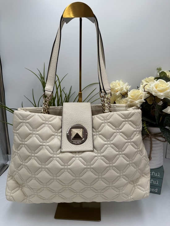 kate spade Handbags - Kate Spade Astor Court Elena Quilted Leather Tote - Bone White